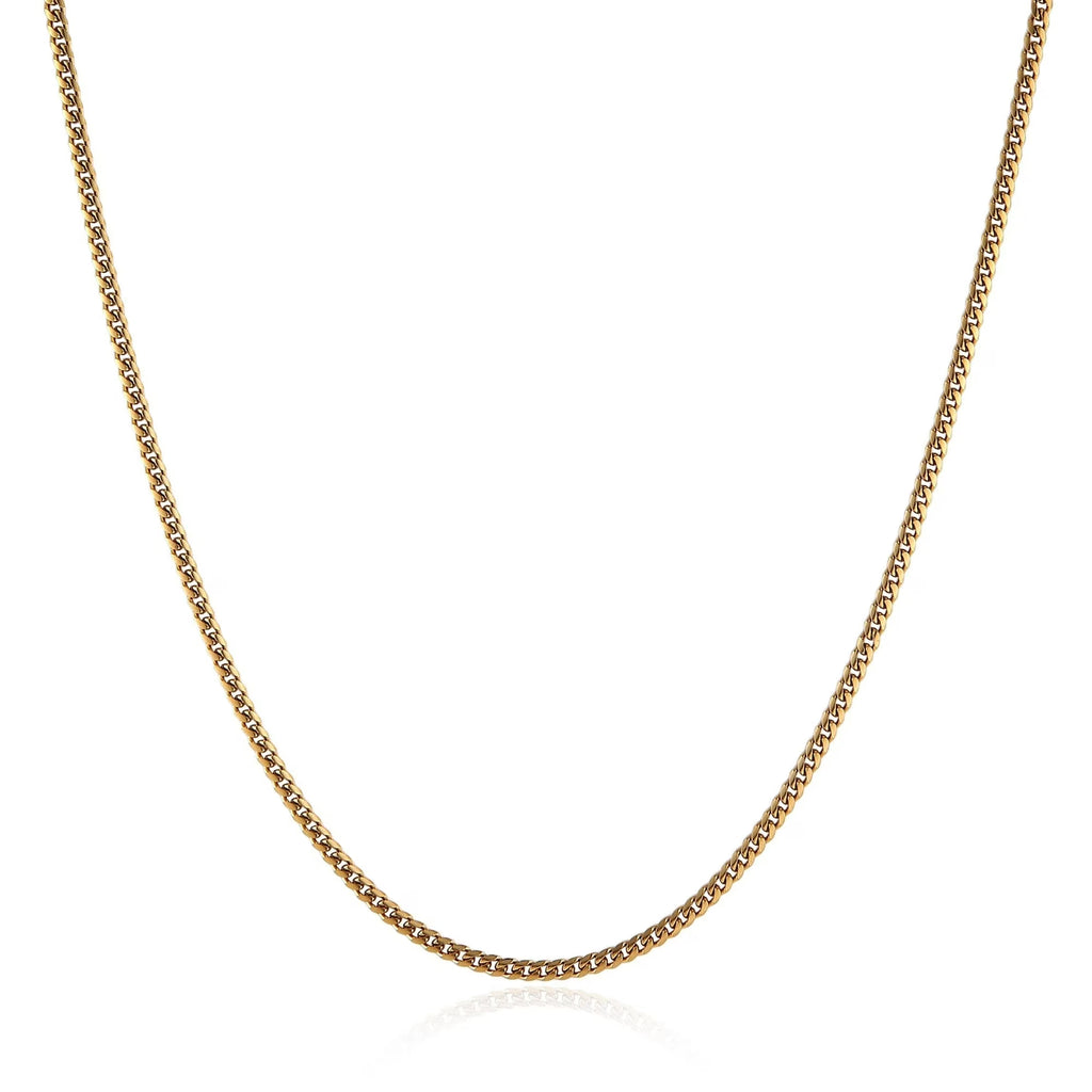 HZMAN 5mm Cuban Chain for Men Stainless Steel Men's Gold Chain Diamond Cut Hip Hop Link Chains Necklace 16-30 Inch